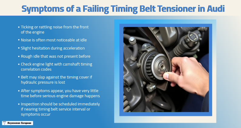 Symptoms of a Failing Timing Belt Tensioner in Audi